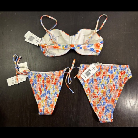 L*Space 3pc Bikini Set Marley Top Aubree & Barlette Bottoms Forever Flowers Sz S - Picture 11 of 15